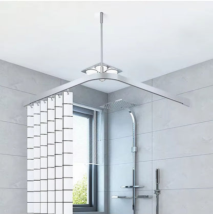 Modern Industrial Style Hospital Curtain Track Smart Curved Aluminium Alloy with Hook Accessories for Home Bathroom