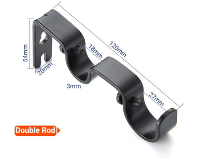 Metal Curtain Rod Bracket Brass Curtain Rod Holder Adjustable Curtain Rod Accessories Bracket Double
