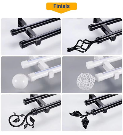 Extendable Tension Bronze Bending Curtain Rod Metal Telescopic Shower Rod Corner Curtain Rod for Bay Window