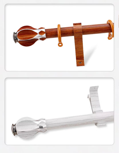 Luxury Wooden Curtain Rods Eco-friendly Decorative Double Curtain Pole Wood Curtain Rods for Windows