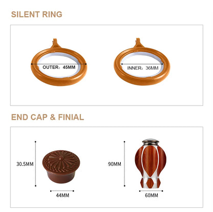 Luxury Wooden Curtain Rods Eco-friendly Decorative Double Curtain Pole Wood Curtain Rods for Windows