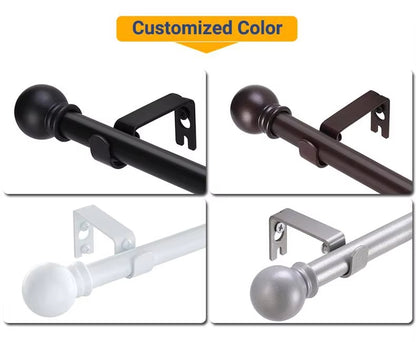 Extendable Tension Bronze Bending Curtain Rod Metal Telescopic Shower Rod Corner Curtain Rod for Bay Window