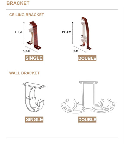 Luxury Wooden Curtain Rods Eco-friendly Decorative Double Curtain Pole Wood Curtain Rods for Windows