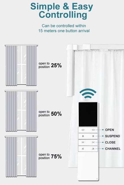 DT82 Electric Curtain Track Length Adjustment Rail Aluminium Remote Control WiFi Curtain Poles for Living Room Model Accessories
