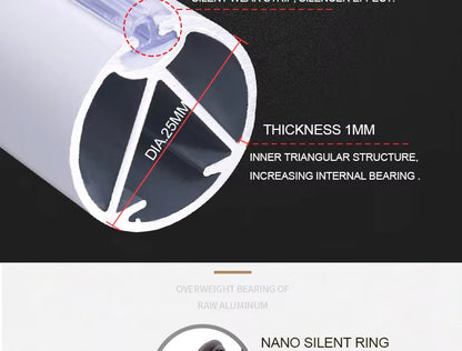 Eco-friendly Wholesale Customized Home Decoration 25mm Simple Metal Curtain Pole Aluminum Curtain Rod