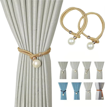 2 Pieces Modern Contemporary Decorative Plastic Accessories Tieback Curtains in Gold