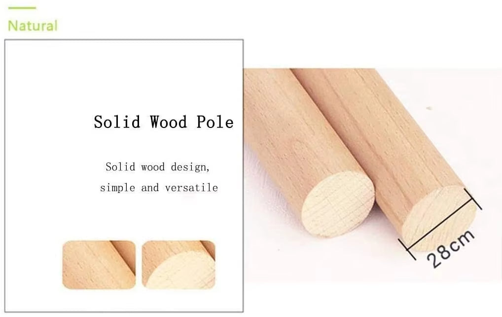 Double Curtain Rod Bushing Decorative Ceiling Hanging Home 35mm Contemporary Wood Curtain Finials Wooden Poles Circular Wooden