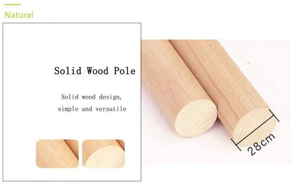 Double Curtain Rod Bushing Decorative Ceiling Hanging Home 35mm Contemporary Wood Curtain Finials Wooden Poles Circular Wooden