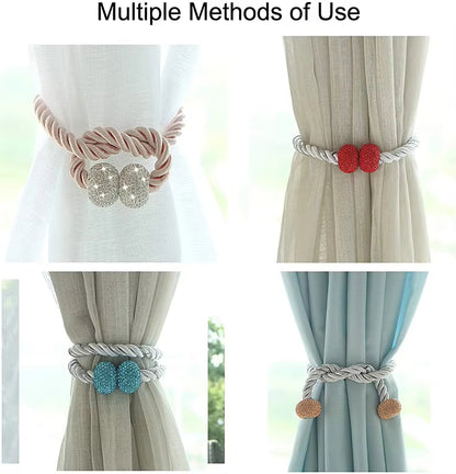 Hotel Decoration Magnetic Curtain Holder Tassel Tiebacks with Beads Plastic Rings 20 Years Professional Curtain Accessories