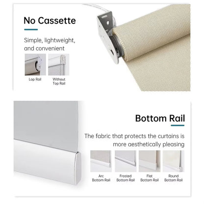 Customized Motorized Remote Roller Blinds Smart Electric Blackout Roller Blinds/Shades Cordless