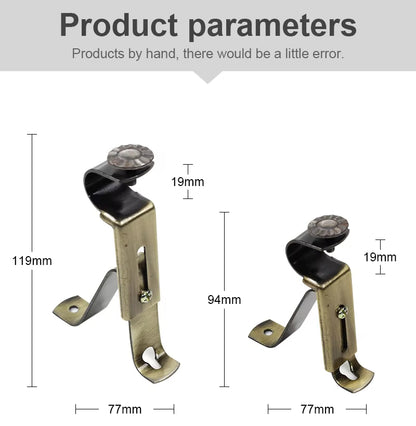 Wholesale Metal 25mm 28mm Curtain Rod Bracket Low Price Single Curtain Pole Bracket
