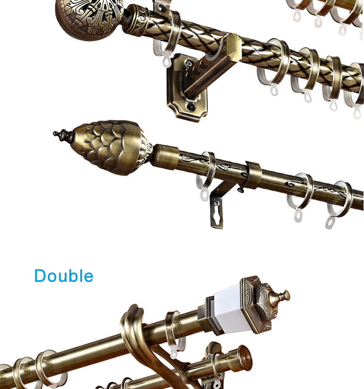 Szone Living Room Golden Iron Curtain Rod in Home Decor