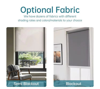 Customized Motorized Remote Roller Blinds Smart Electric Blackout Roller Blinds/Shades Cordless
