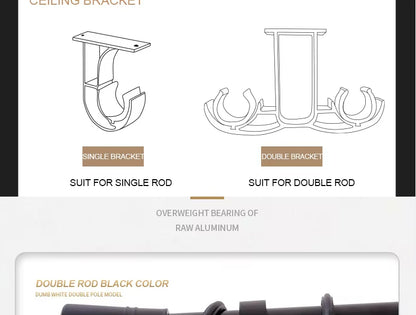 Eco-friendly Wholesale Customized Home Decoration 25mm Simple Metal Curtain Pole Aluminum Curtain Rod