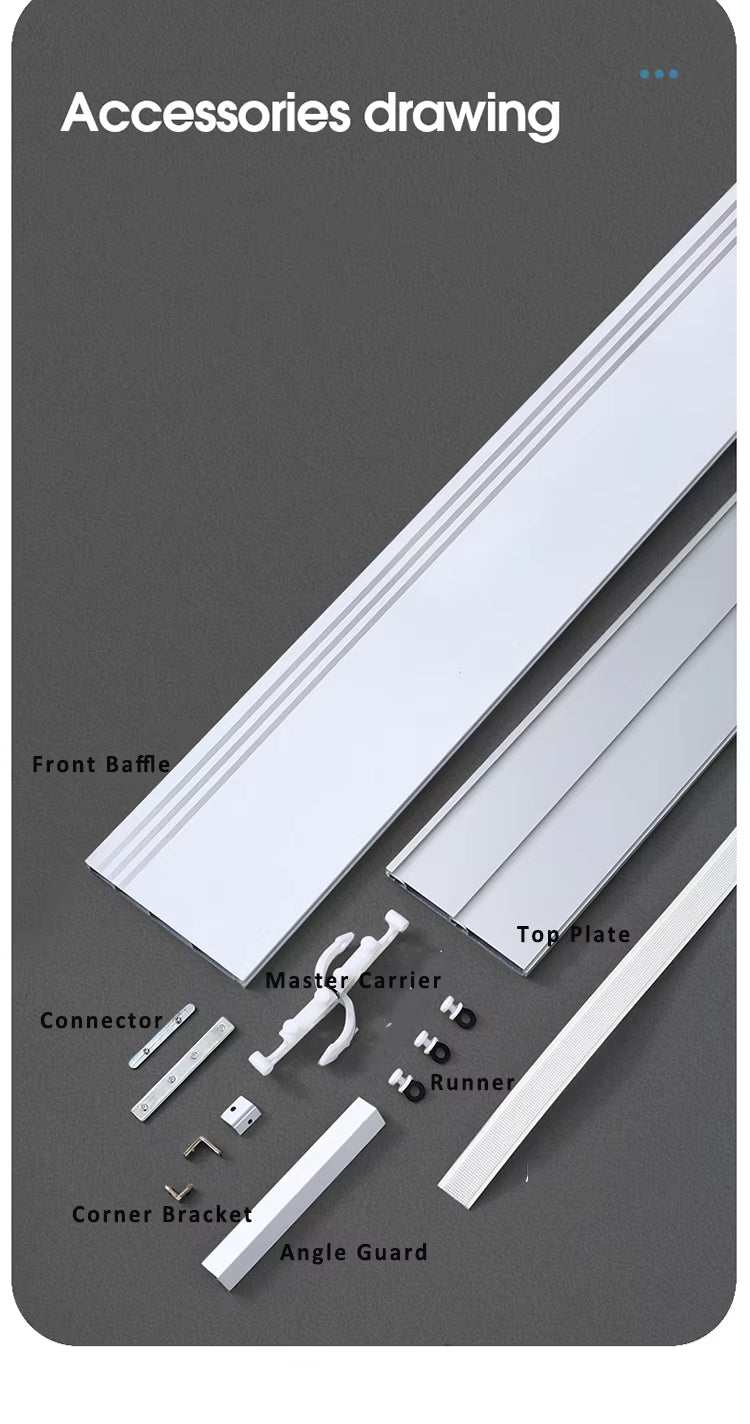 Eco-friendly 90 Degree Self Adhesive Ceiling Double Aluminium Metal Recessed Curtain Track