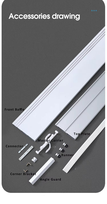Eco-friendly 90 Degree Self Adhesive Ceiling Double Aluminium Metal Recessed Curtain Track