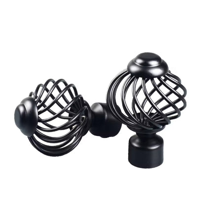 28mm Fancy Decor Cone Shaped Rose Gold Wrought Iron Curtain Rod and Finials