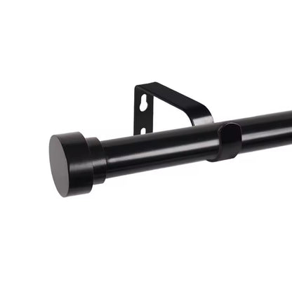 Modern Design Black Adjustable Metal Curtain Rod Set for Window