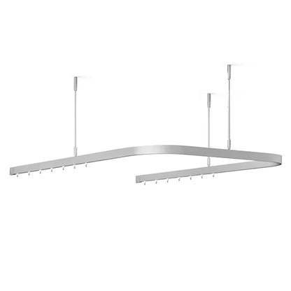Modern Industrial Style Hospital Curtain Track Smart Curved Aluminium Alloy with Hook Accessories for Home Bathroom