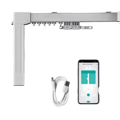 DT82 Electric Curtain Track Length Adjustment Rail Aluminium Remote Control WiFi Curtain Poles for Living Room Model Accessories