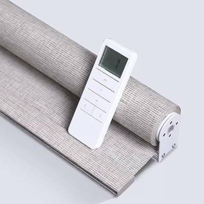 Custom Office Bedroom Modern Electric Motorized Blackout French Window Fabric Shades Built-in Black-for Custom Office Bedroom