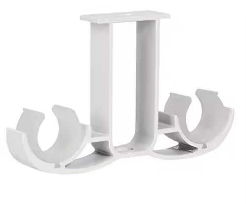 28mm Decorative Heavy Duty White Metal Double Ceiling Mounted Curtain Rod Bracket