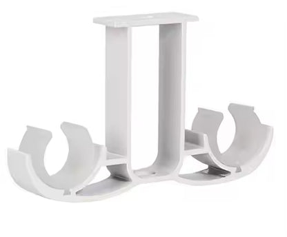 28mm Decorative Heavy Duty White Metal Double Ceiling Mounted Curtain Rod Bracket