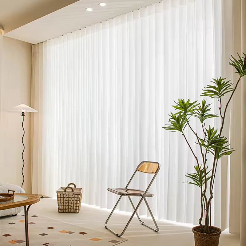 Dream Modern Design Electric Motorized White Vertical Blinds Monet Hanas Rideaux Curtains Cord Drap for Salon or Living Room