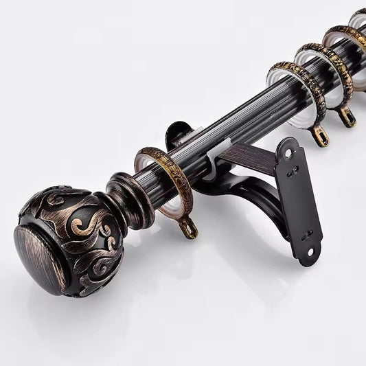 Modern Design Curtain Rod Pole Set Aluminum Double Curtain Rods and Pole