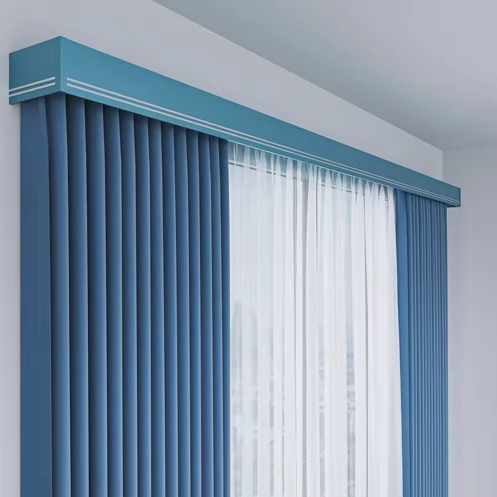 Double Curtain Track Rail Cassette Cover Aluminum Wall Mount Curtain Pelmet Box