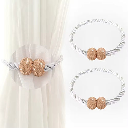 Hotel Decoration Magnetic Curtain Holder Tassel Tiebacks with Beads Plastic Rings 20 Years Professional Curtain Accessories