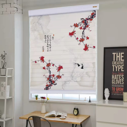 Modern Luxury Beautiful Blackout Roman Motorised Roller Blinds Metal Christmas UV Protection Window Roller OEM & ODM Traditional