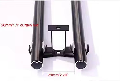 28mm Decorative Heavy Duty White Metal Double Ceiling Mounted Curtain Rod Bracket