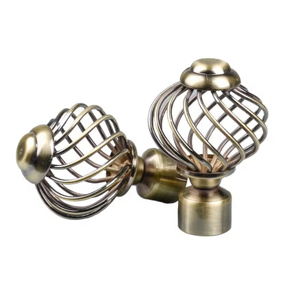 28mm Fancy Decor Cone Shaped Rose Gold Wrought Iron Curtain Rod and Finials