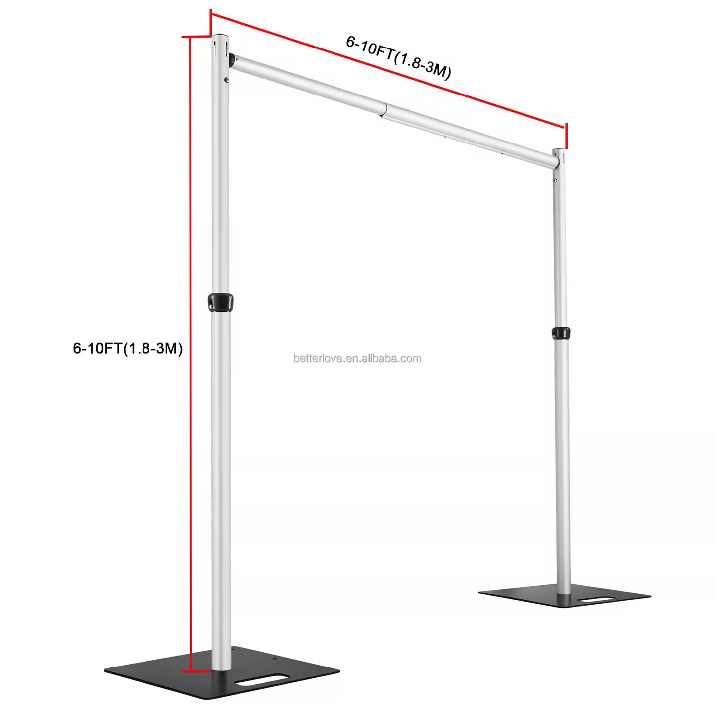 Heavy Duty Double Crossbar Pipe Drape Kit with AdjustableBackdrop Stand Wedding Decor for Parties Birthdays-Minimum Order One