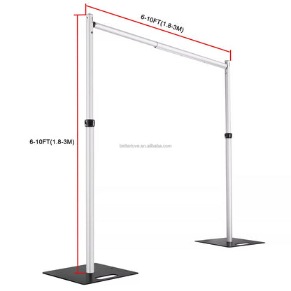 Heavy Duty Double Crossbar Pipe Drape Kit with AdjustableBackdrop Stand Wedding Decor for Parties Birthdays-Minimum Order One