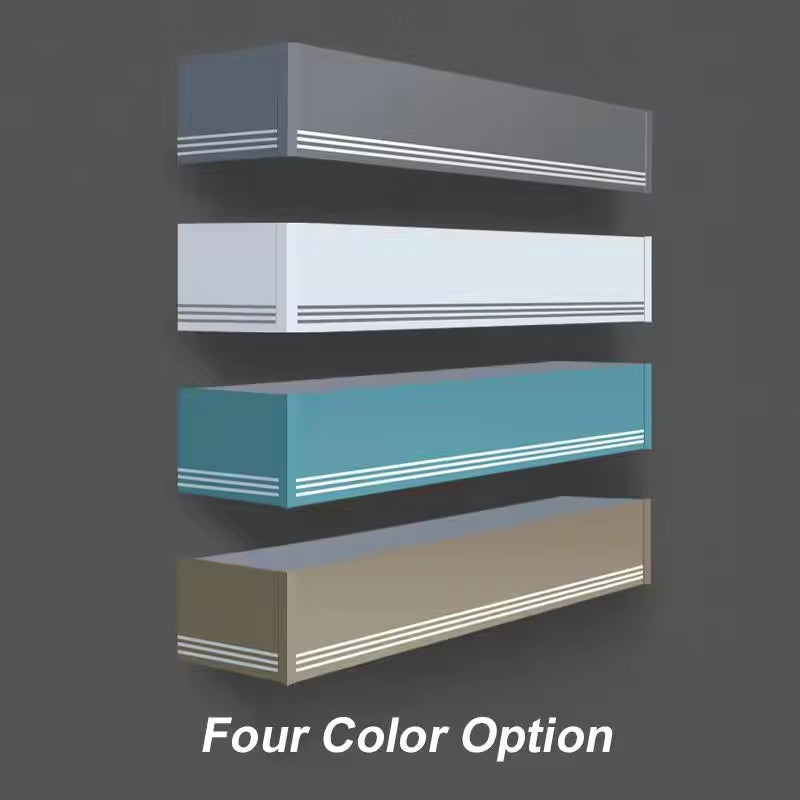 Double Curtain Track Rail Cassette Cover Aluminum Wall Mount Curtain Pelmet Box