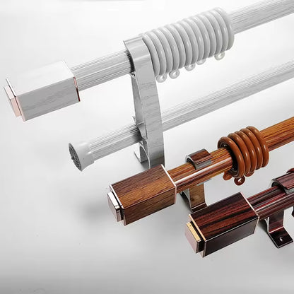 Wholesale Double Aluminum Metal Curtain Rods Set for Home Decor
