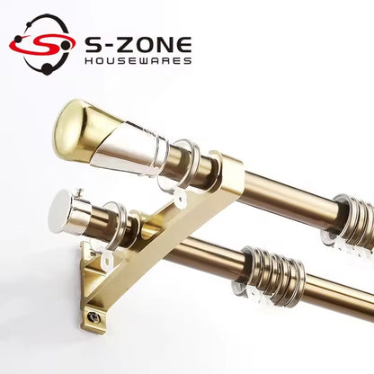 Whole Sales 25mm Metal Stain Nickel Aluminum Double Curtain Rods Set