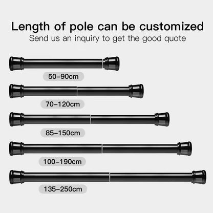 Adjustable Modern & Rustic Style Curtain Rod No Drill Required for Bathroom & Kitchen Made of Metal Plastic Iron Steel Alloy