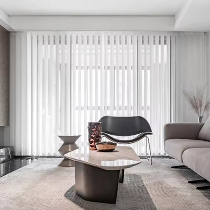 Dream Modern Design Electric Motorized White Vertical Blinds Monet Hanas Rideaux Curtains Cord Drap for Salon or Living Room