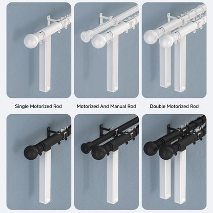 Aluminum Curtain Rods Set 28mm Electric Tuya Wifi Remote Control Smart Curtain Rod