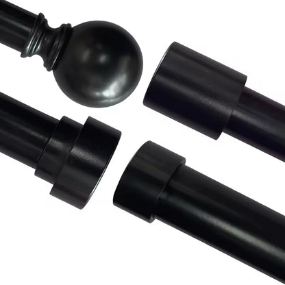 Modern Design Black Adjustable Metal Curtain Rod Set for Window