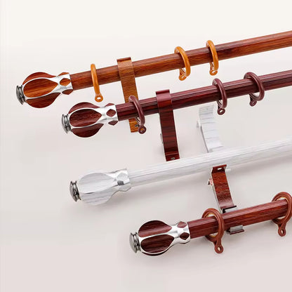 Luxury Wooden Curtain Rods Eco-friendly Decorative Double Curtain Pole Wood Curtain Rods for Windows