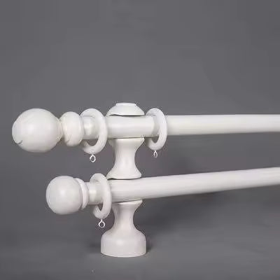 Double Curtain Rod Bushing Decorative Ceiling Hanging Home 35mm Contemporary Wood Curtain Finials Wooden Poles Circular Wooden