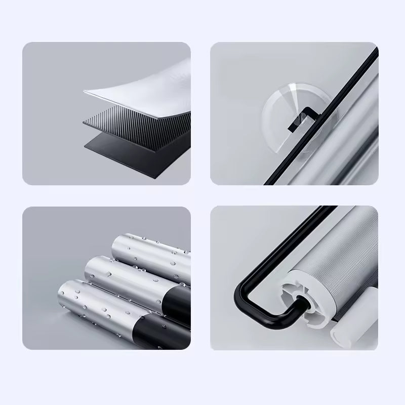 Portable Indoor Window Roller Blind Car Blackout Curtain Eco-friendly No Drill Blackout Blind Shade with 3 Suction Cups