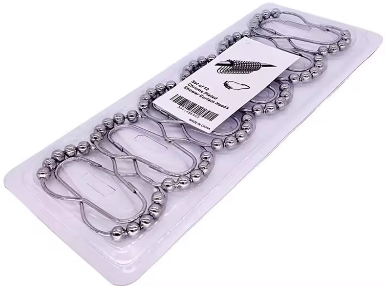 Metal 201 Stainless Steel Rust Resistant Plating Nickel Black Shower Curtain Hooks Rings