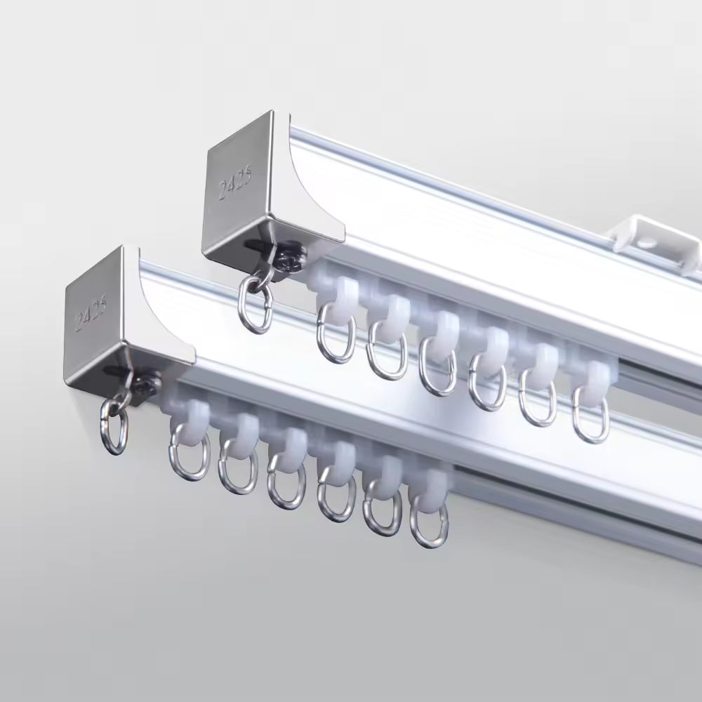 Industrial Heavy Duty Aluminum Profiles Wave Double Track Curtain Rail for Curtains