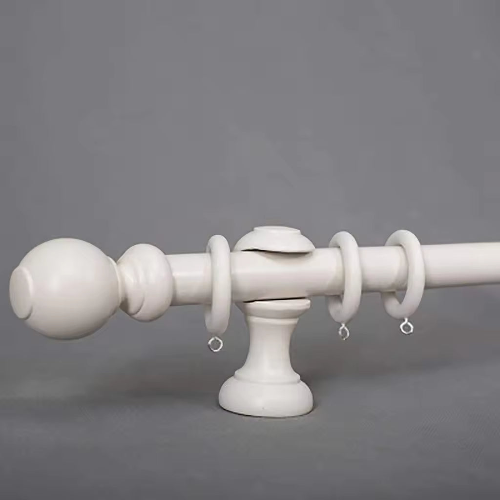Double Curtain Rod Bushing Decorative Ceiling Hanging Home 35mm Contemporary Wood Curtain Finials Wooden Poles Circular Wooden