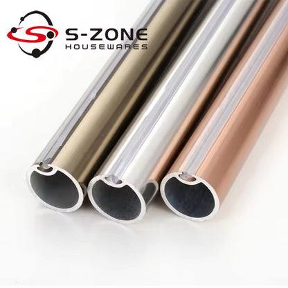 Whole Sales 25mm Metal Stain Nickel Aluminum Double Curtain Rods Set